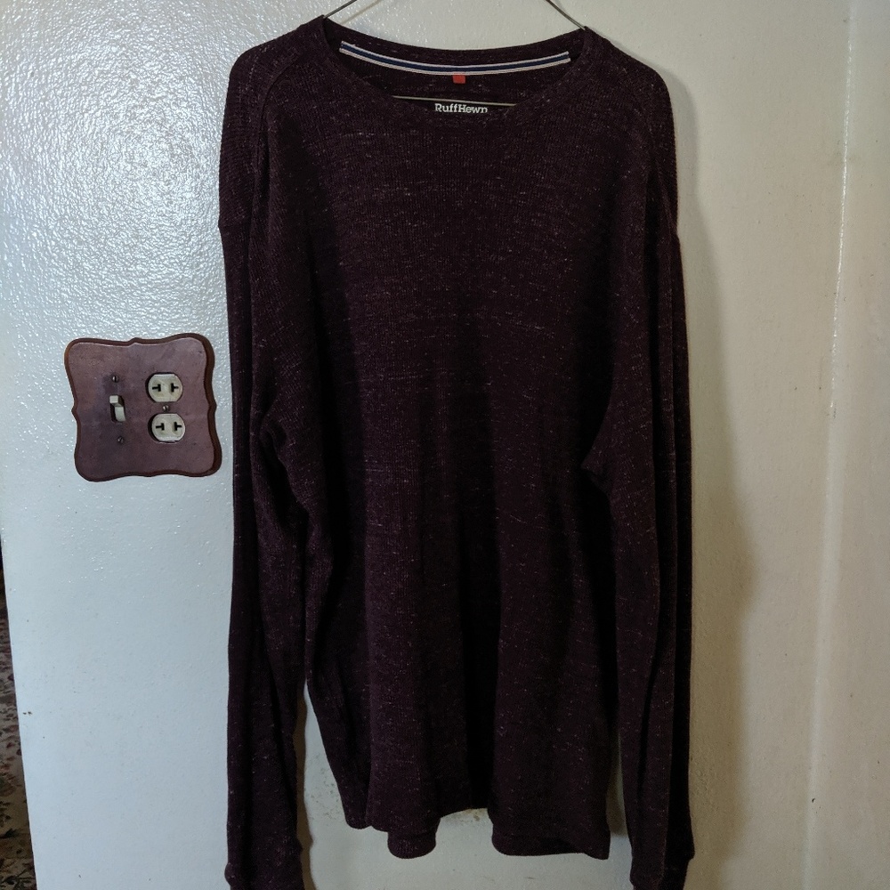 Ruff Hewn Large Maroon Long T Shirt